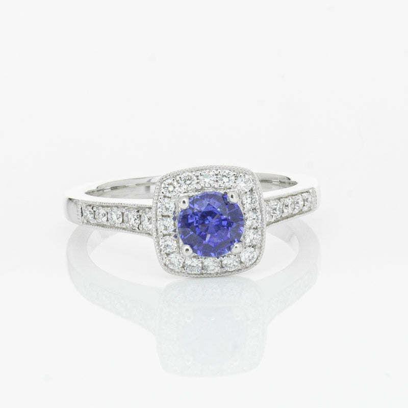 18ct White Gold .60ct Sapphire & Diamond Aurora Ring-Ring-Walker & Hall