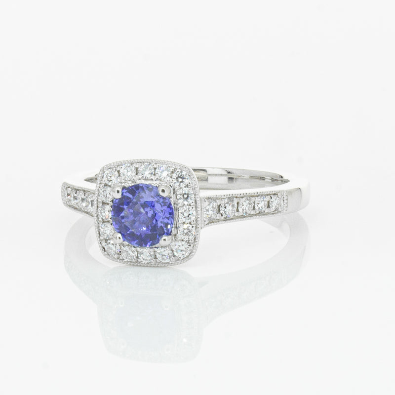 18ct White Gold .60ct Sapphire & Diamond Aurora Ring-Ring-Walker & Hall