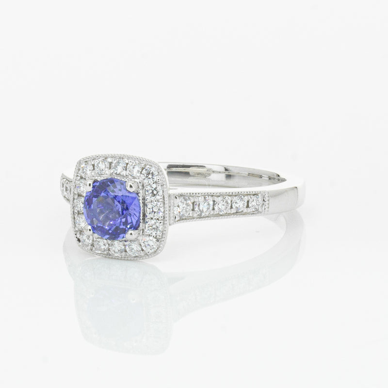 18ct White Gold .60ct Sapphire & Diamond Aurora Ring-Ring-Walker & Hall