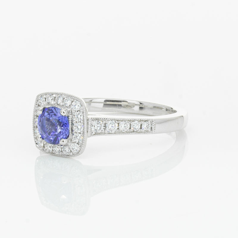 18ct White Gold .60ct Sapphire & Diamond Aurora Ring-Ring-Walker & Hall