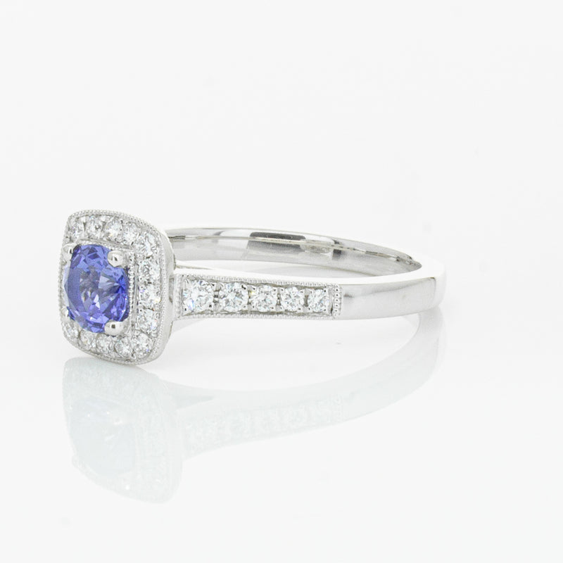 18ct White Gold .60ct Sapphire & Diamond Aurora Ring-Ring-Walker & Hall
