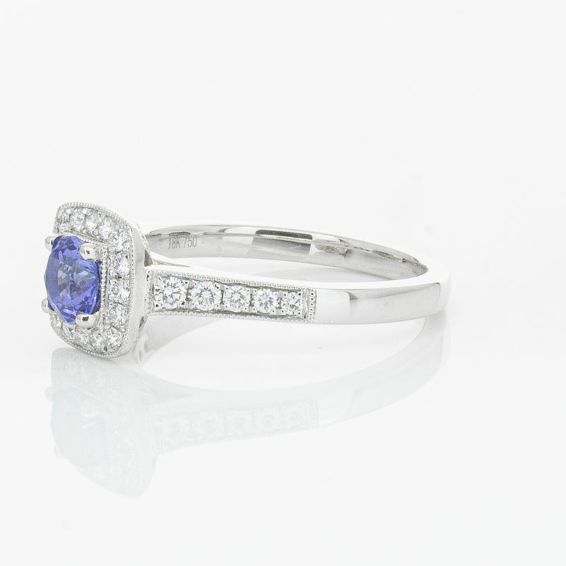 18ct White Gold .60ct Sapphire & Diamond Aurora Ring-Ring-Walker & Hall