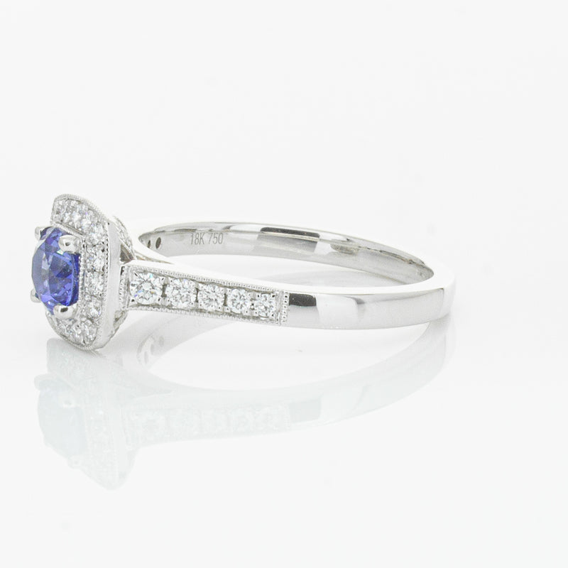 18ct White Gold .60ct Sapphire & Diamond Aurora Ring-Ring-Walker & Hall