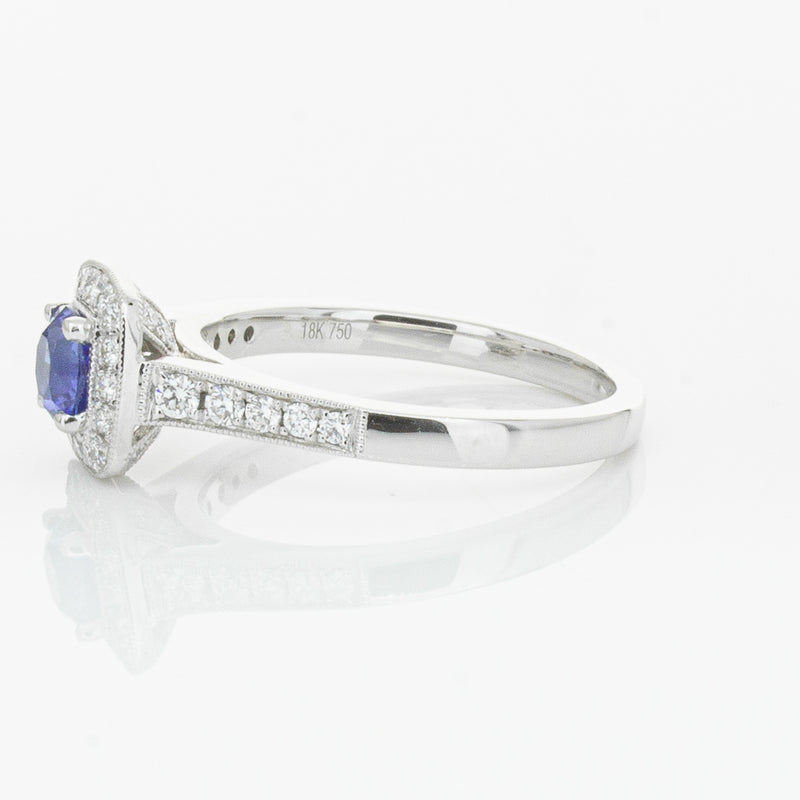 18ct White Gold .60ct Sapphire & Diamond Aurora Ring-Ring-Walker & Hall