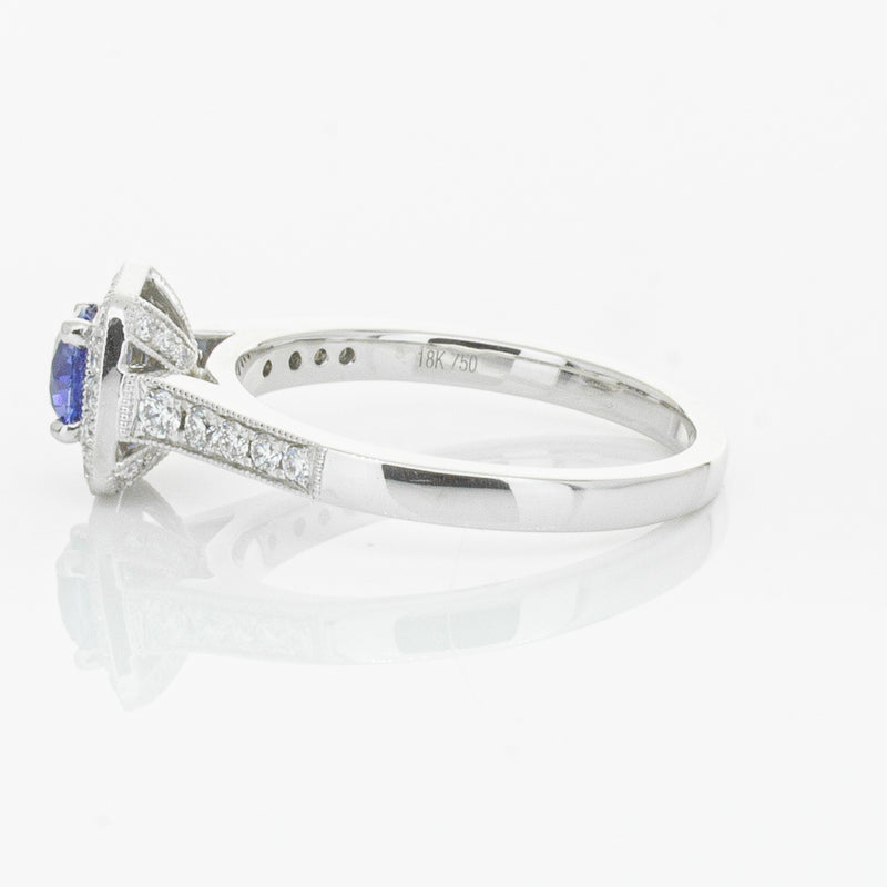 18ct White Gold .60ct Sapphire & Diamond Aurora Ring-Ring-Walker & Hall