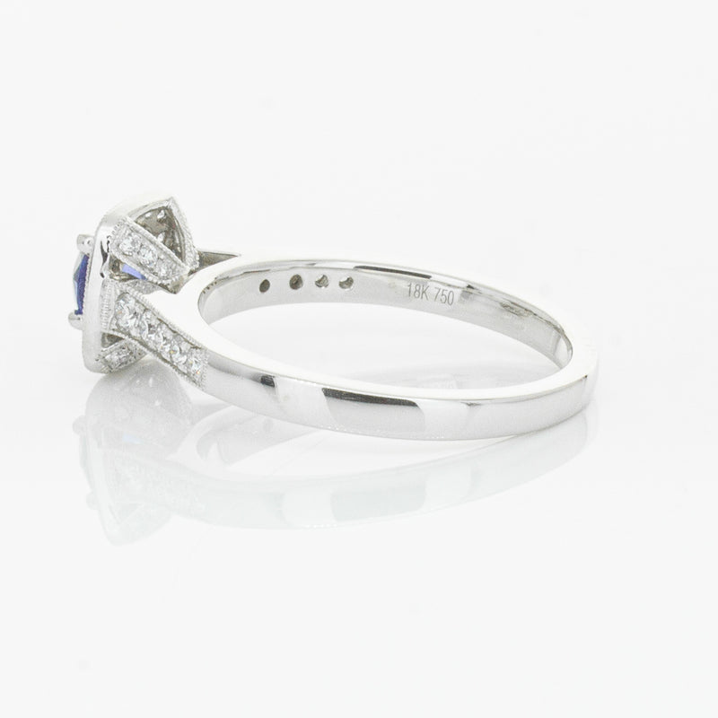 18ct White Gold .60ct Sapphire & Diamond Aurora Ring-Ring-Walker & Hall