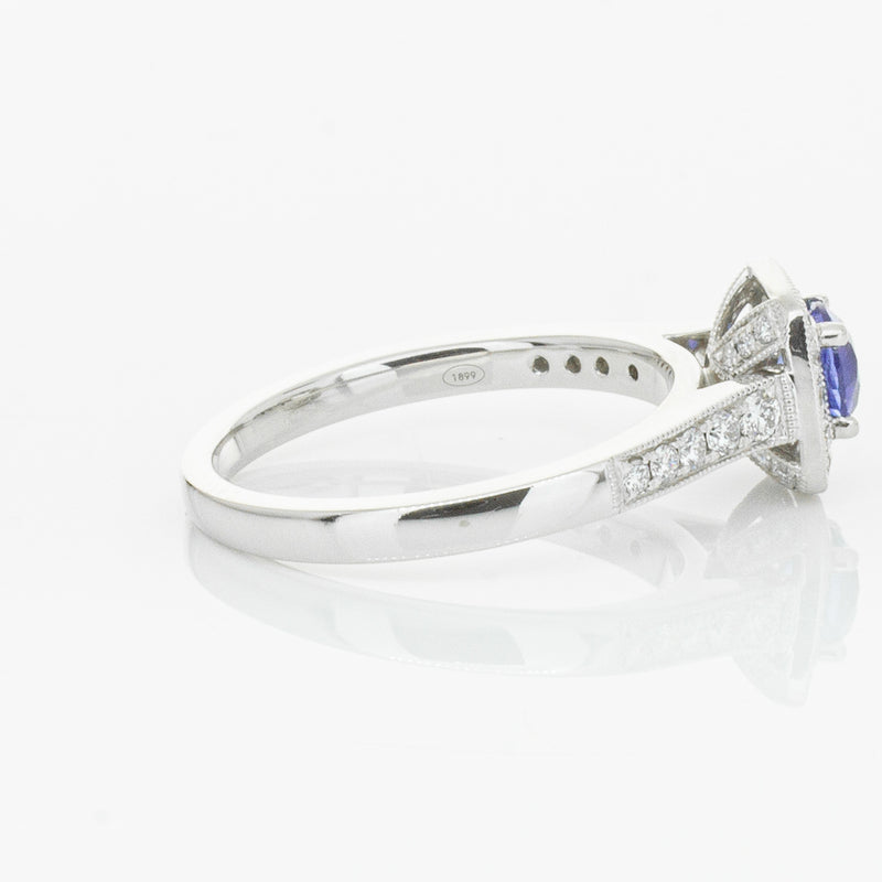 18ct White Gold .60ct Sapphire & Diamond Aurora Ring-Ring-Walker & Hall
