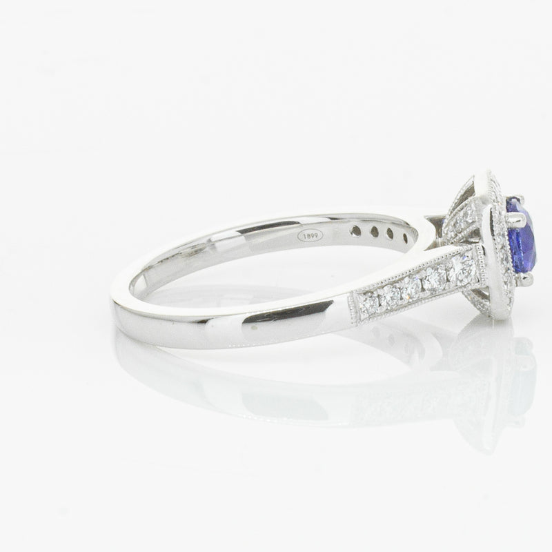 18ct White Gold .60ct Sapphire & Diamond Aurora Ring-Ring-Walker & Hall