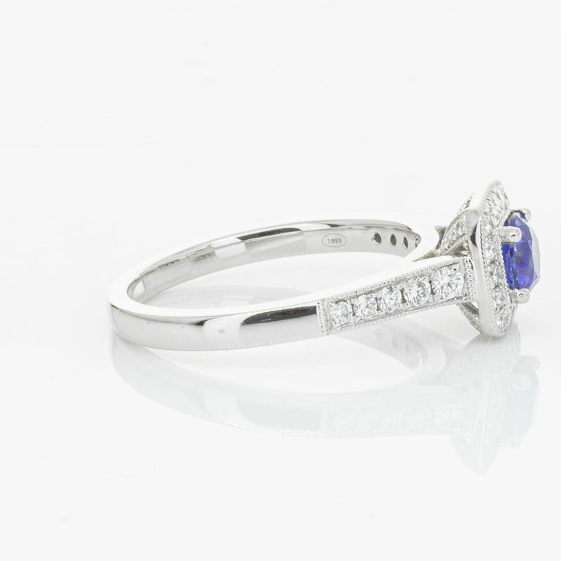 18ct White Gold .60ct Sapphire & Diamond Aurora Ring-Ring-Walker & Hall