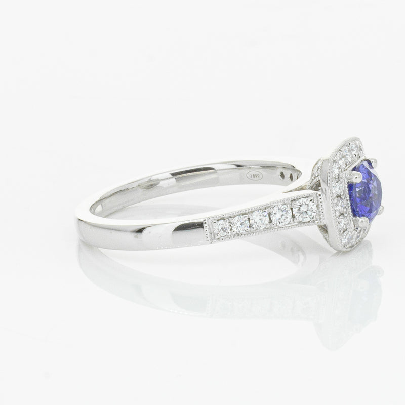 18ct White Gold .60ct Sapphire & Diamond Aurora Ring-Ring-Walker & Hall