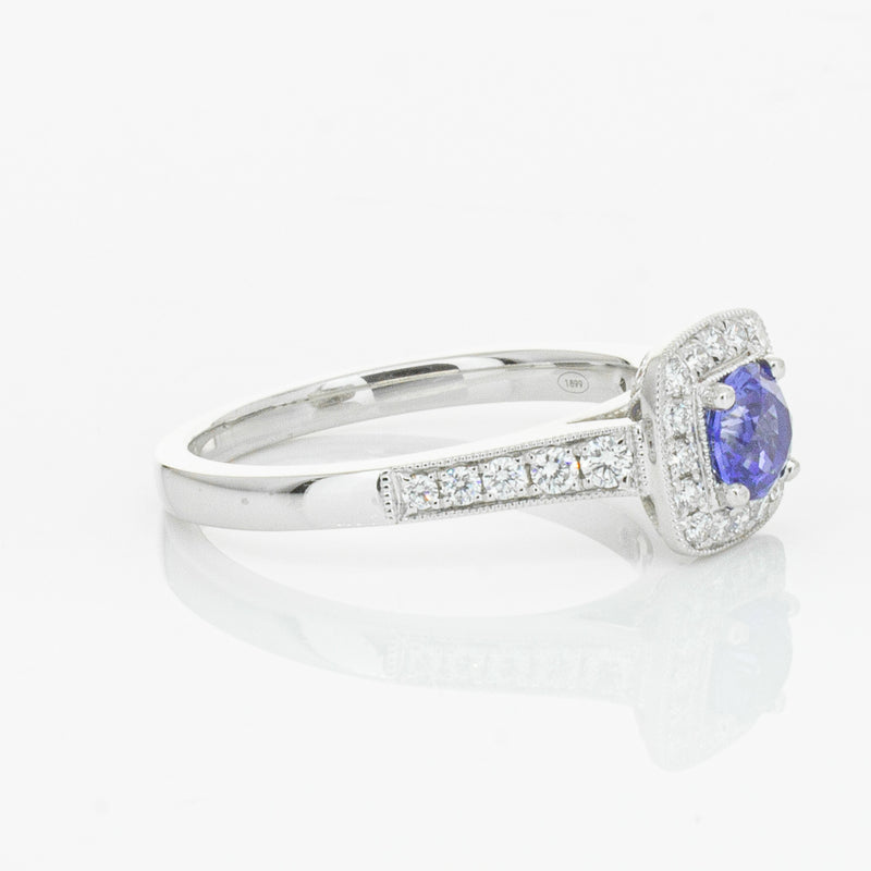 18ct White Gold .60ct Sapphire & Diamond Aurora Ring-Ring-Walker & Hall