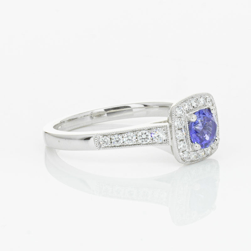 18ct White Gold .60ct Sapphire & Diamond Aurora Ring-Ring-Walker & Hall