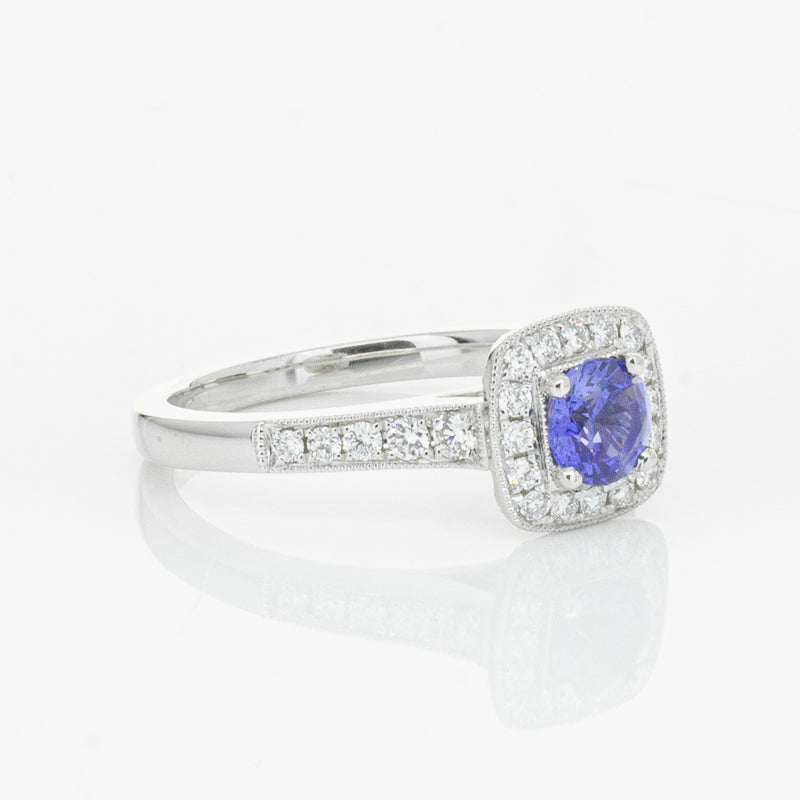 18ct White Gold .60ct Sapphire & Diamond Aurora Ring-Ring-Walker & Hall