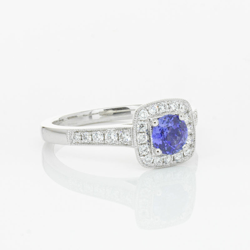 18ct White Gold .60ct Sapphire & Diamond Aurora Ring-Ring-Walker & Hall