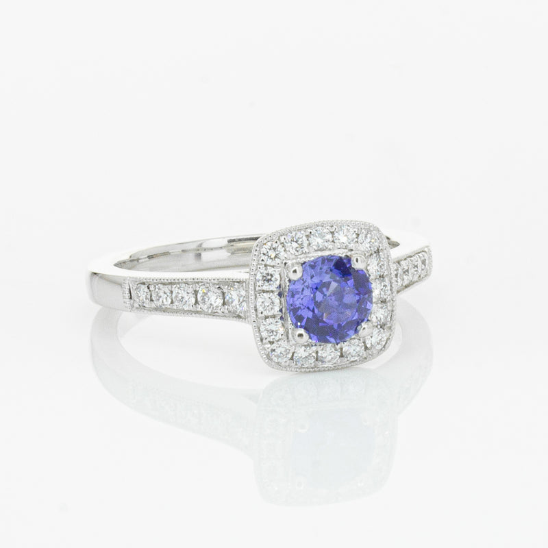 18ct White Gold .60ct Sapphire & Diamond Aurora Ring-Ring-Walker & Hall