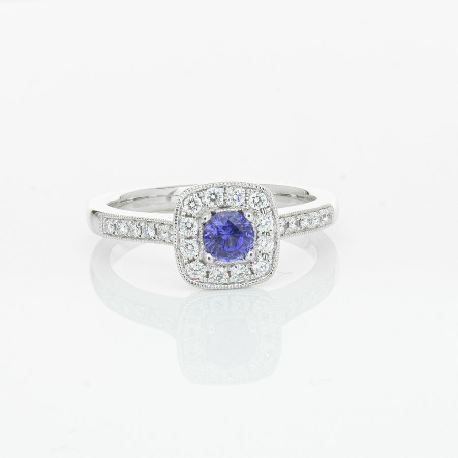 18ct White Gold .38ct Sapphire & Diamond Aurora Ring-Ring-Walker & Hall