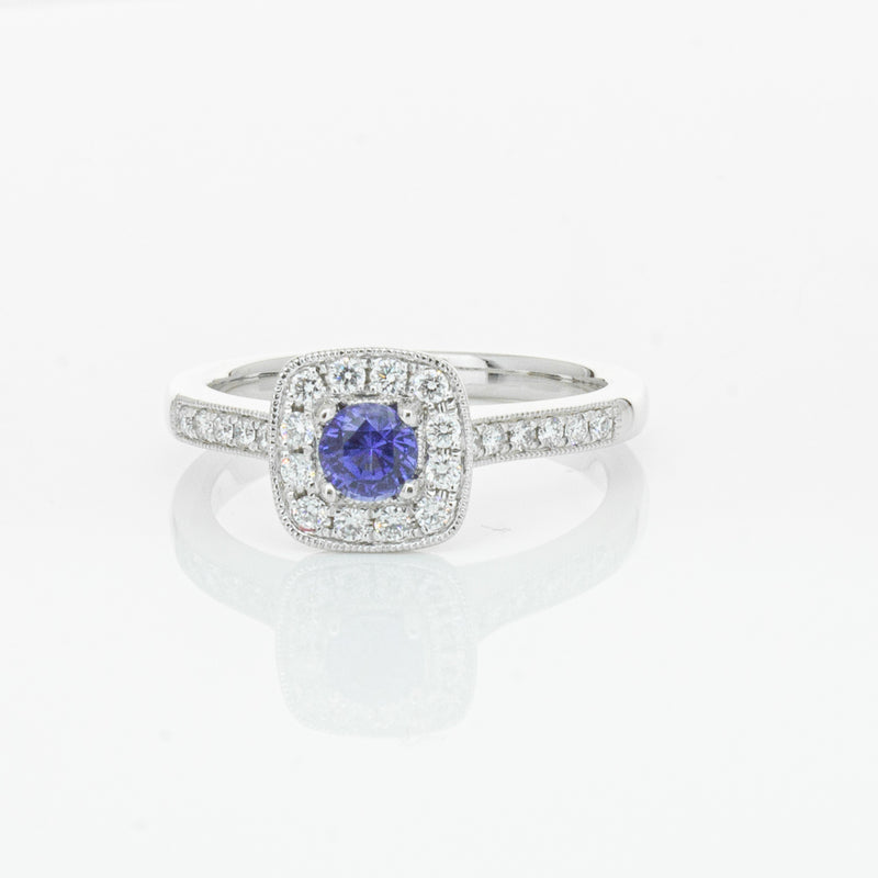18ct White Gold .38ct Sapphire & Diamond Aurora Ring-Ring-Walker & Hall