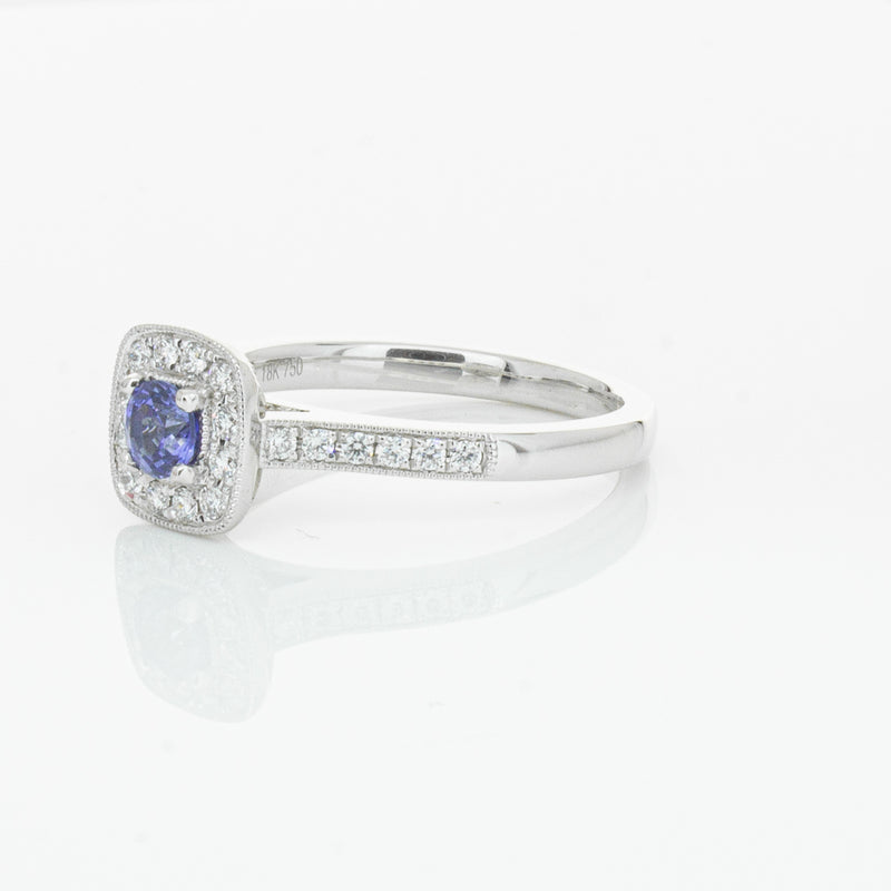 18ct White Gold .38ct Sapphire & Diamond Aurora Ring-Ring-Walker & Hall