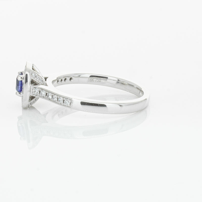 18ct White Gold .38ct Sapphire & Diamond Aurora Ring-Ring-Walker & Hall