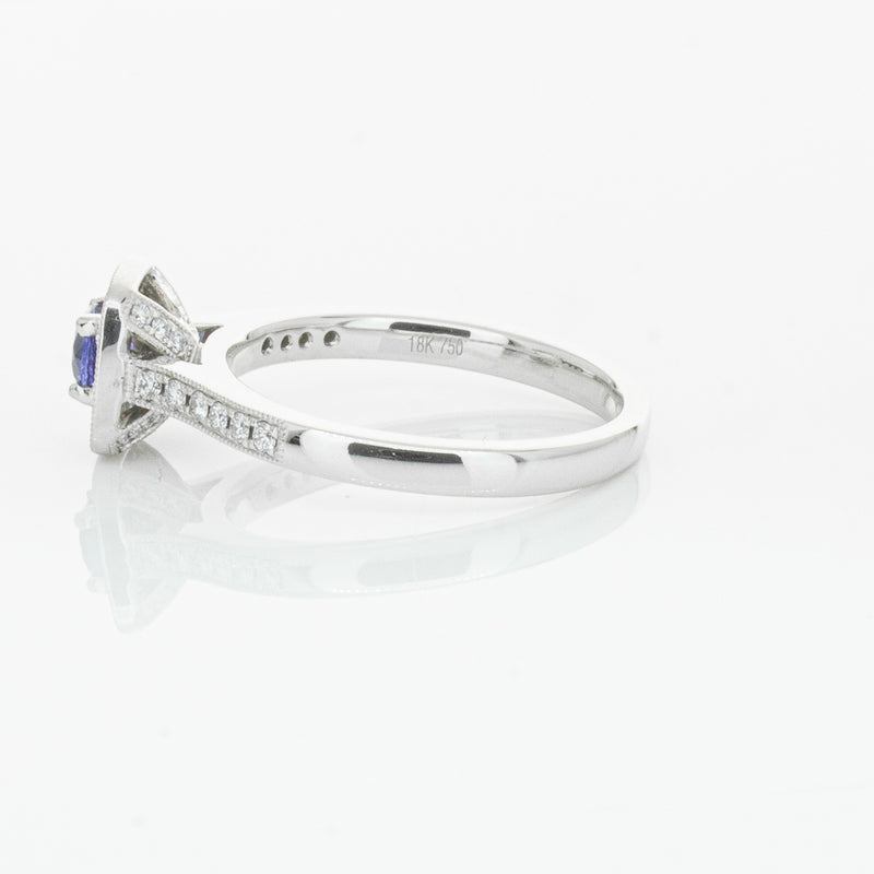 18ct White Gold .38ct Sapphire & Diamond Aurora Ring-Ring-Walker & Hall