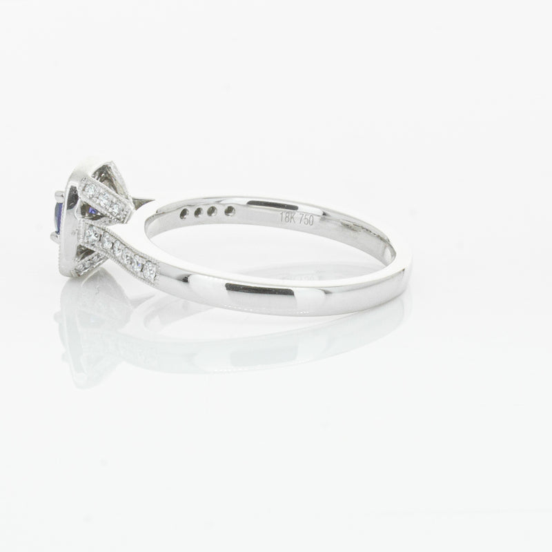 18ct White Gold .38ct Sapphire & Diamond Aurora Ring-Ring-Walker & Hall