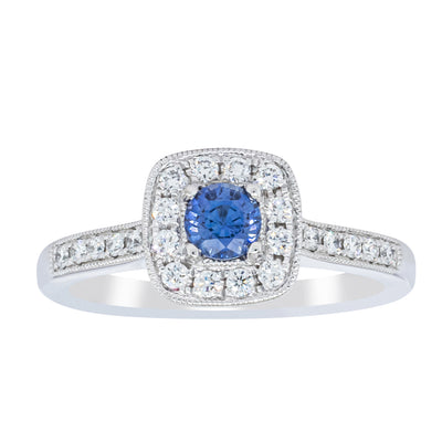 18ct White Gold .38ct Sapphire & Diamond Aurora Ring-Ring-Walker & Hall