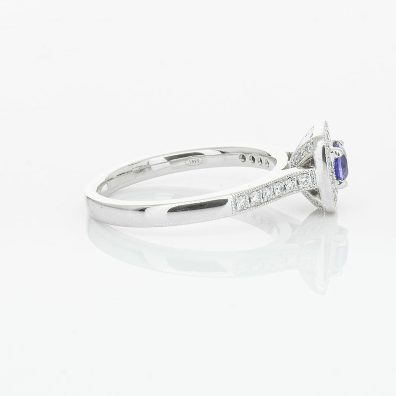 18ct White Gold .38ct Sapphire & Diamond Aurora Ring-Ring-Walker & Hall