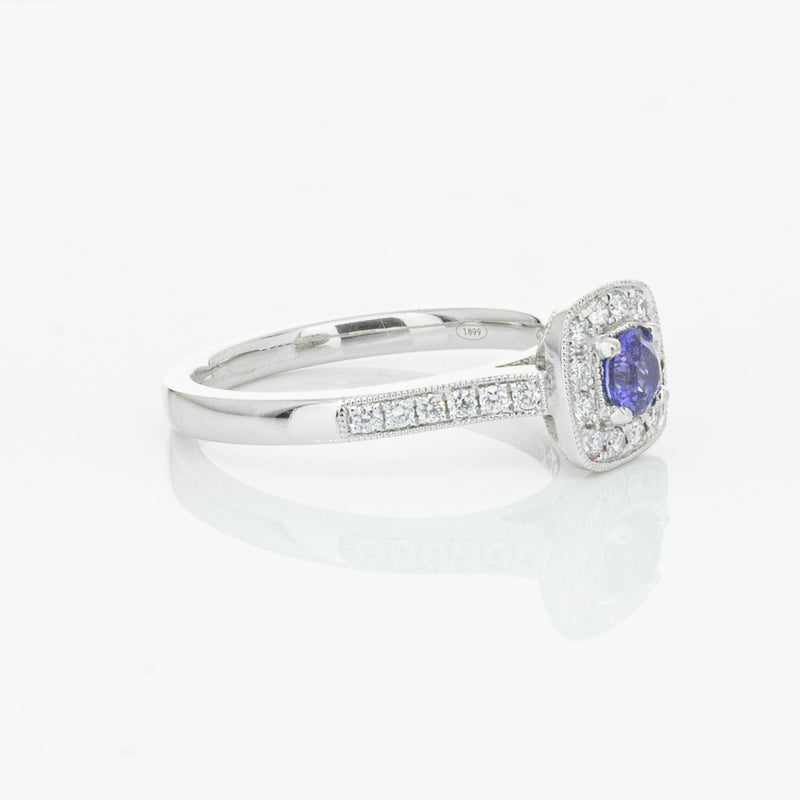 18ct White Gold .38ct Sapphire & Diamond Aurora Ring-Ring-Walker & Hall