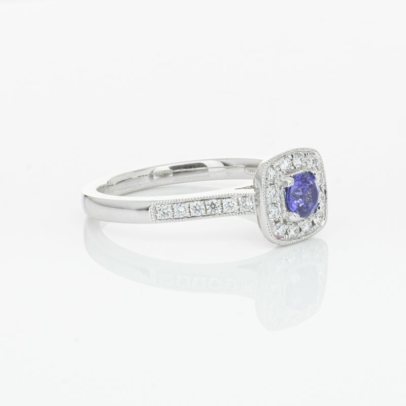 18ct White Gold .38ct Sapphire & Diamond Aurora Ring-Ring-Walker & Hall