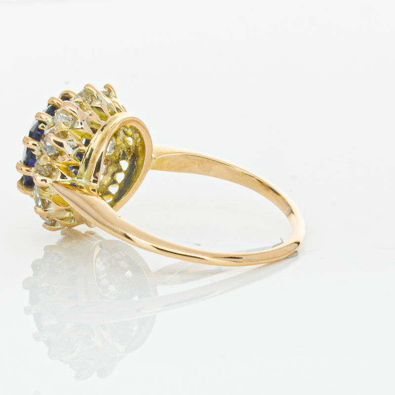 Vintage 17ct Rose Gold 2.41ct Sapphire & Diamond Ring-Ring-Walker & Hall
