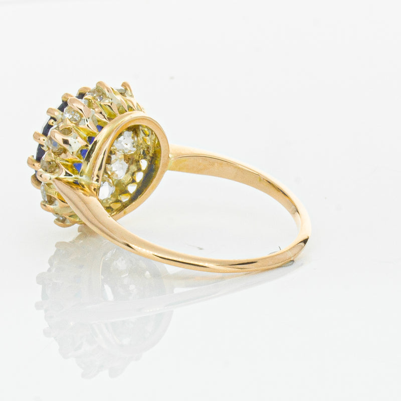 Vintage 17ct Rose Gold 2.41ct Sapphire & Diamond Ring-Ring-Walker & Hall