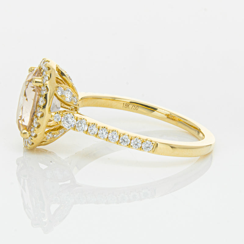 18ct Yellow Gold 1.79ct Morganite & Diamond Sierra Ring-Ring-Walker & Hall