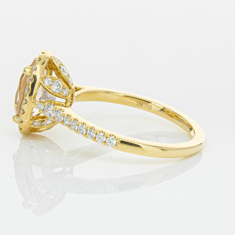 18ct Yellow Gold 1.79ct Morganite & Diamond Sierra Ring-Ring-Walker & Hall