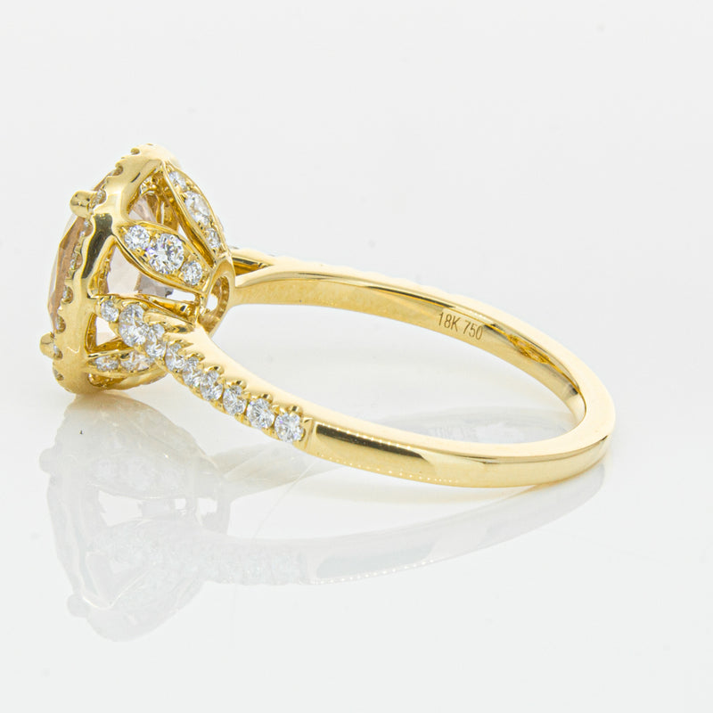 18ct Yellow Gold 1.79ct Morganite & Diamond Sierra Ring-Ring-Walker & Hall