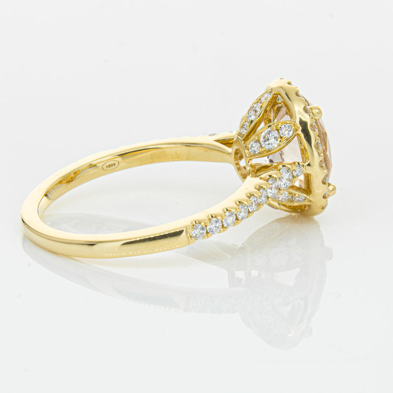 18ct Yellow Gold 1.79ct Morganite & Diamond Sierra Ring-Ring-Walker & Hall