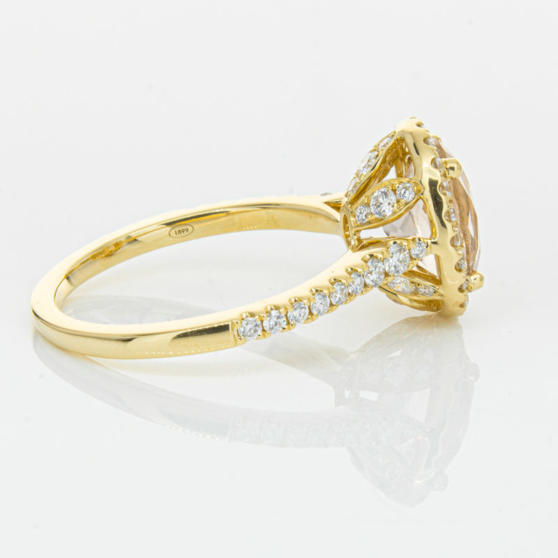 18ct Yellow Gold 1.79ct Morganite & Diamond Sierra Ring-Ring-Walker & Hall