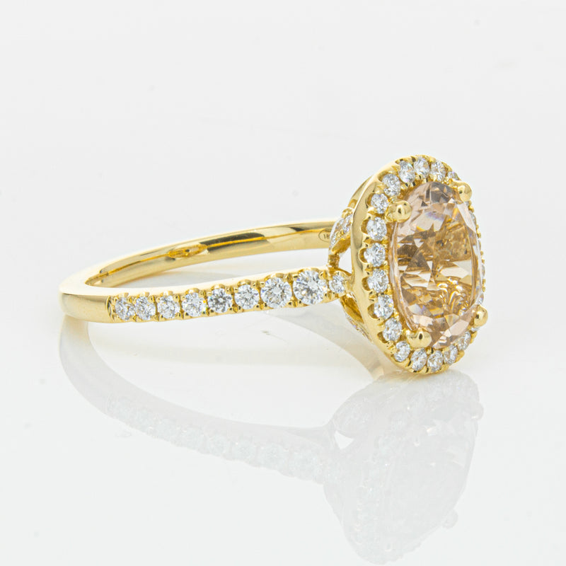 18ct Yellow Gold 1.79ct Morganite & Diamond Sierra Ring-Ring-Walker & Hall