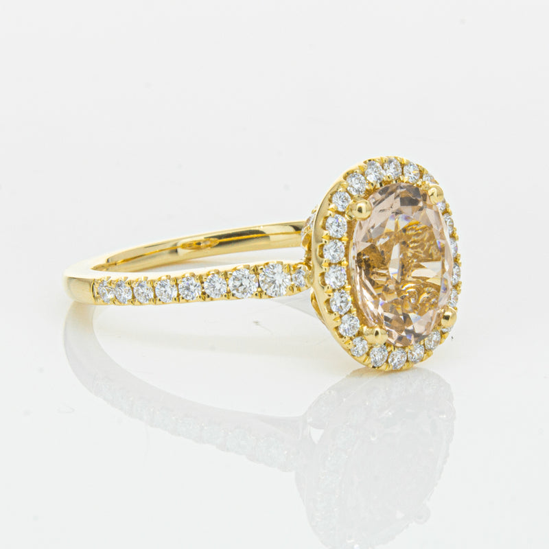 18ct Yellow Gold 1.79ct Morganite & Diamond Sierra Ring-Ring-Walker & Hall