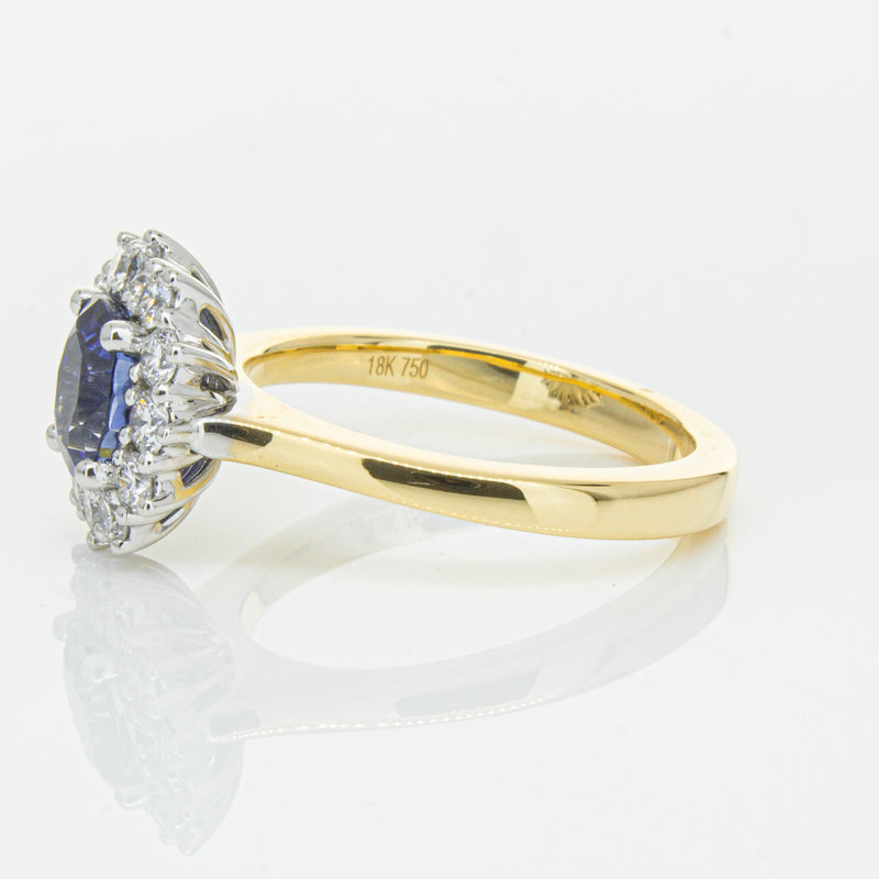18ct Yellow Gold 1.64ct Sapphire & Diamond Belle Ring-Ring-Walker & Hall