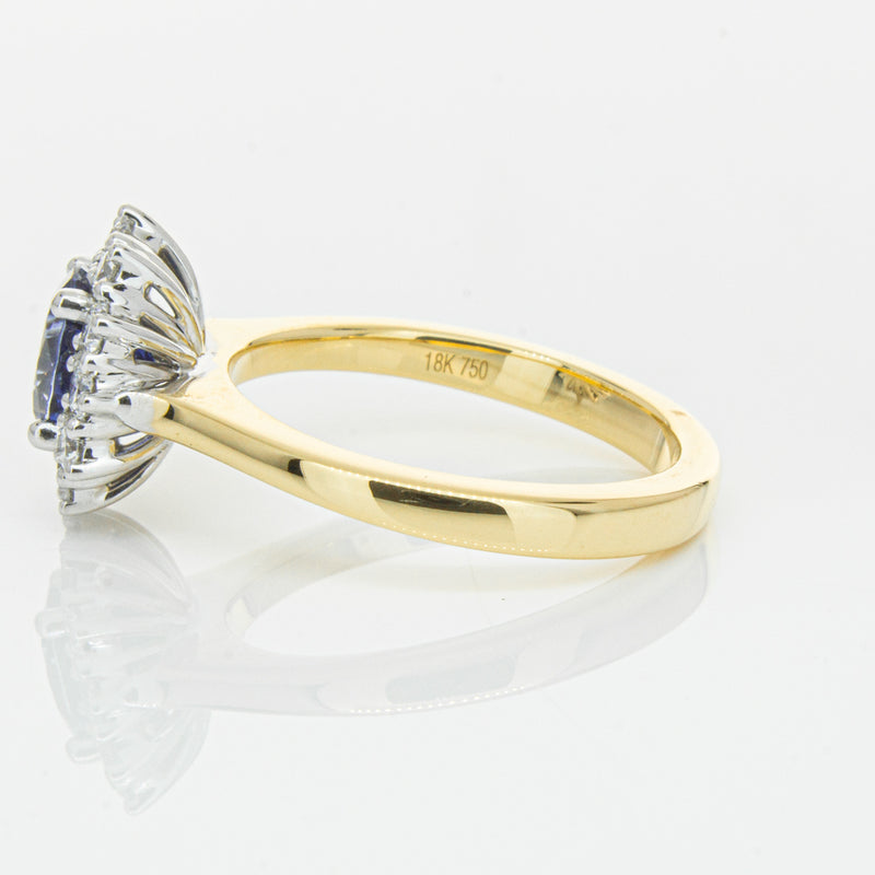 18ct Yellow Gold 1.64ct Sapphire & Diamond Belle Ring-Ring-Walker & Hall