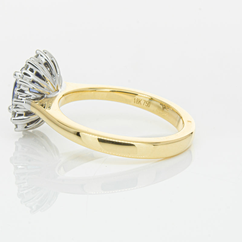 18ct Yellow Gold 1.64ct Sapphire & Diamond Belle Ring-Ring-Walker & Hall