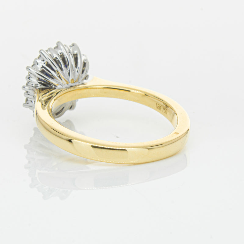 18ct Yellow Gold 1.64ct Sapphire & Diamond Belle Ring-Ring-Walker & Hall