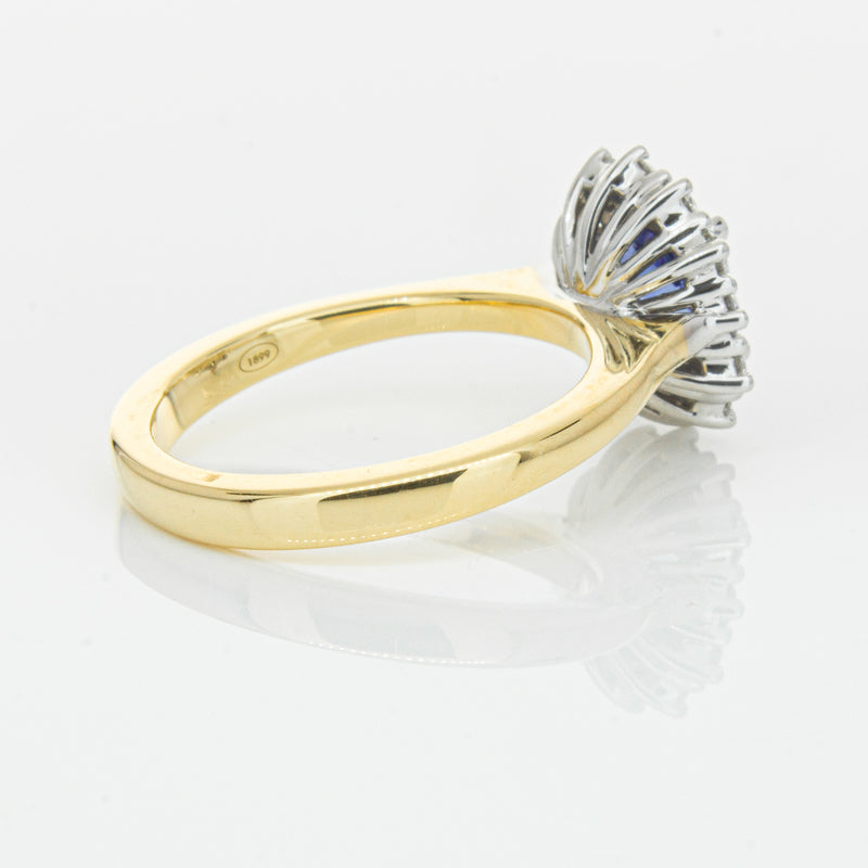 18ct Yellow Gold 1.64ct Sapphire & Diamond Belle Ring-Ring-Walker & Hall