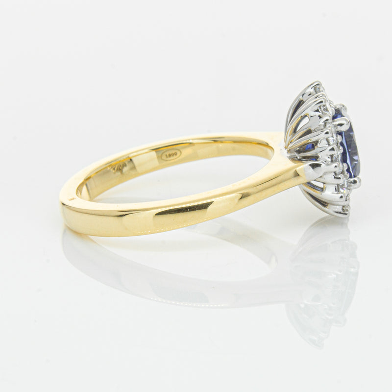 18ct Yellow Gold 1.64ct Sapphire & Diamond Belle Ring-Ring-Walker & Hall