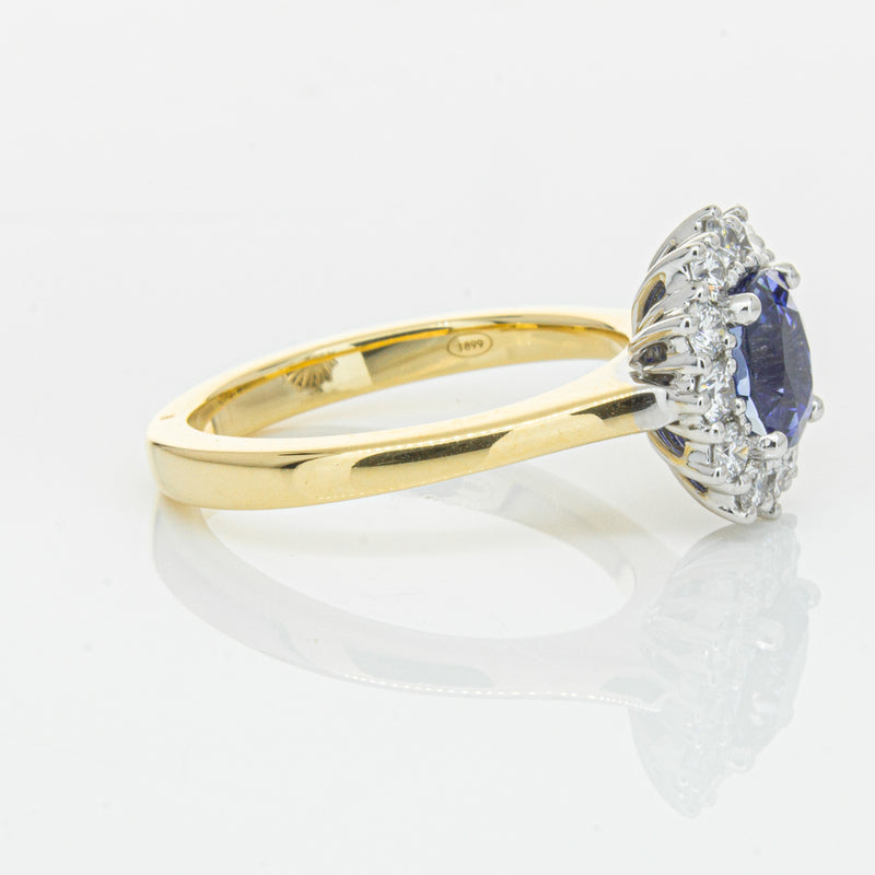 18ct Yellow Gold 1.64ct Sapphire & Diamond Belle Ring-Ring-Walker & Hall