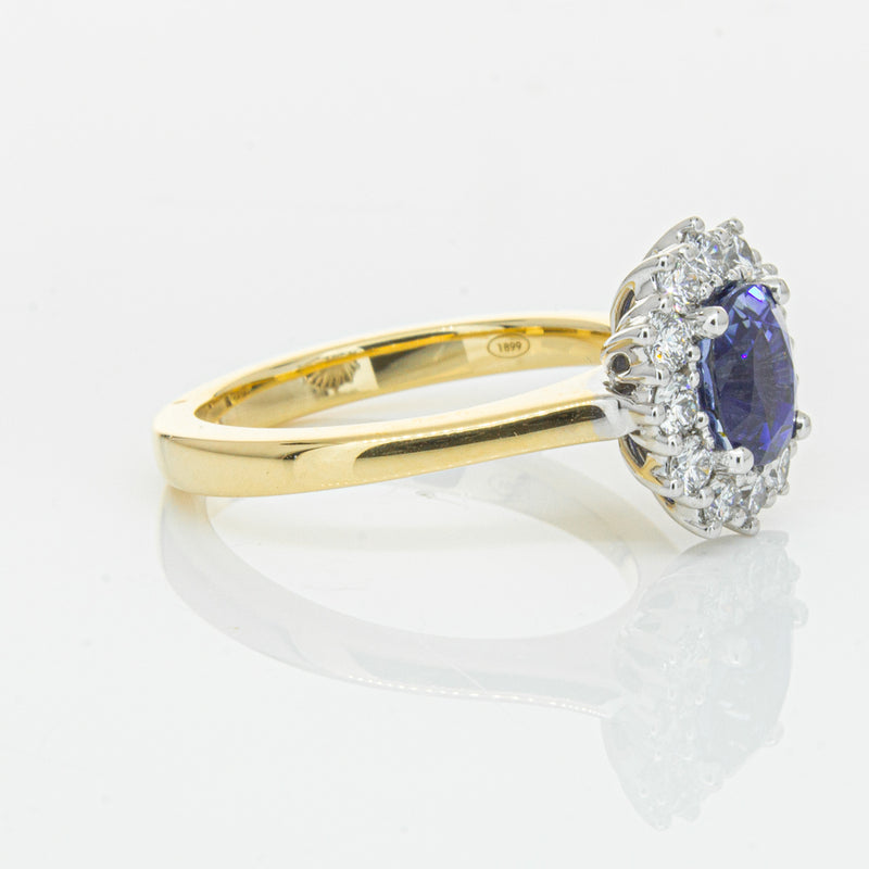 18ct Yellow Gold 1.64ct Sapphire & Diamond Belle Ring-Ring-Walker & Hall