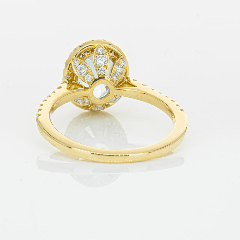 18ct Yellow Gold 1.94ct Aquamarine & Diamond Sierra Ring-Ring-Walker & Hall