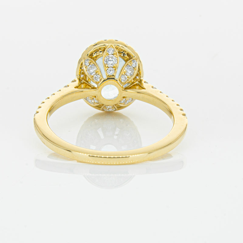 18ct Yellow Gold 1.94ct Aquamarine & Diamond Sierra Ring-Ring-Walker & Hall