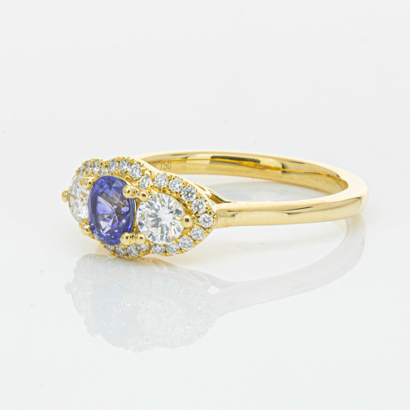 18ct Yellow Gold .54ct Sapphire & Diamond Posie Ring-Ring-Walker & Hall