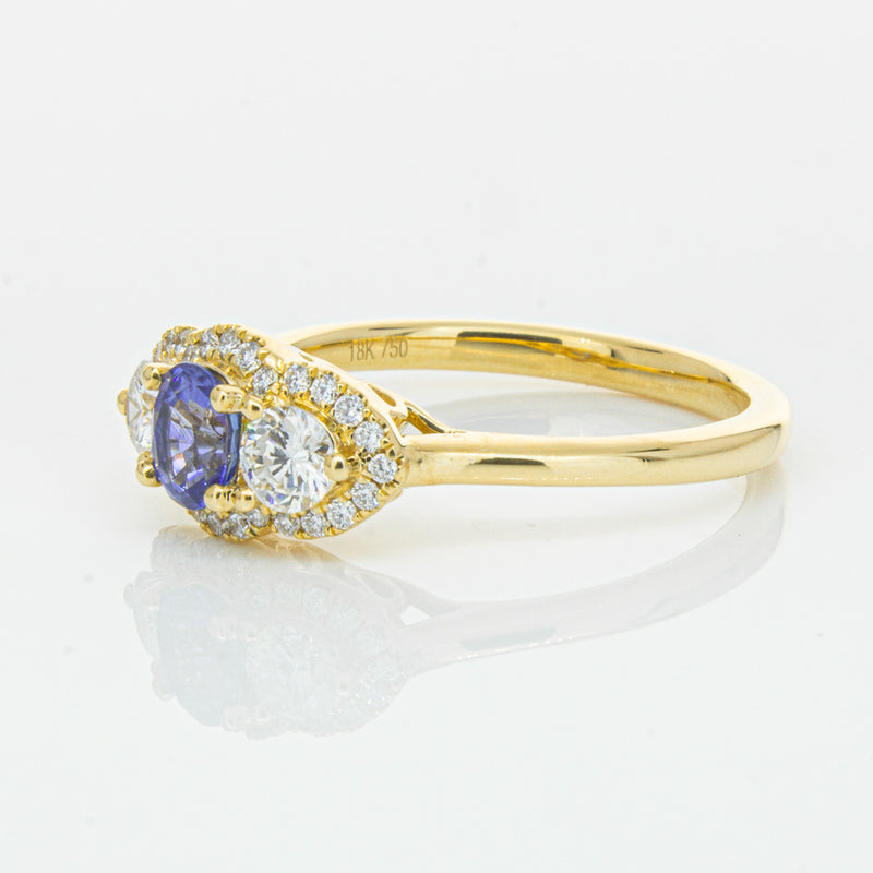 18ct Yellow Gold .54ct Sapphire & Diamond Posie Ring-Ring-Walker & Hall